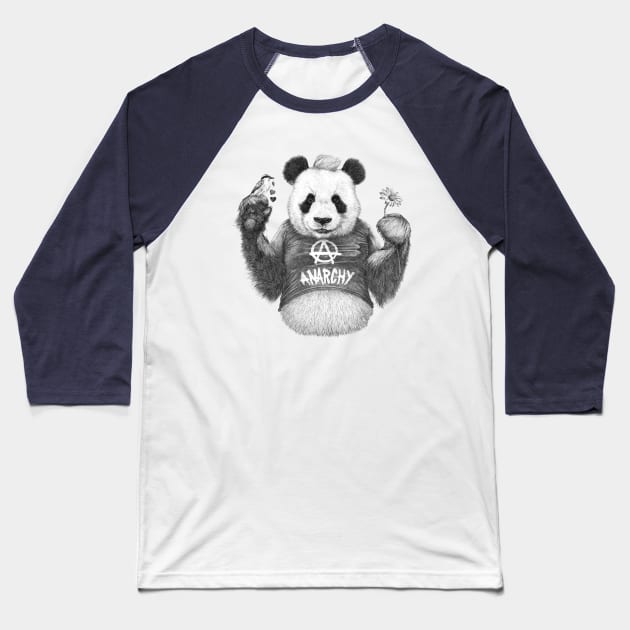 Punk Panda Baseball T-Shirt by ronnkools